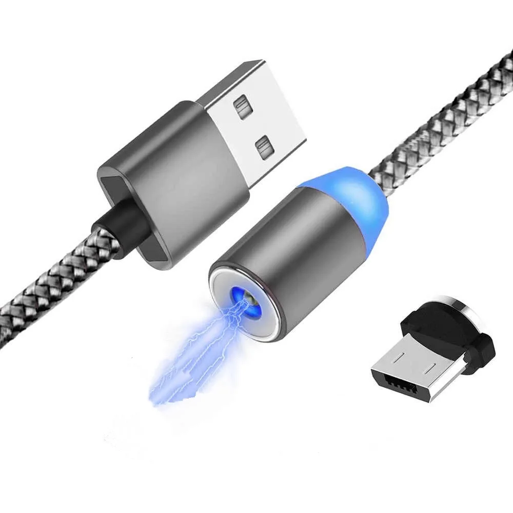 Кабель магнитный GT WIN MicroUSB, серый