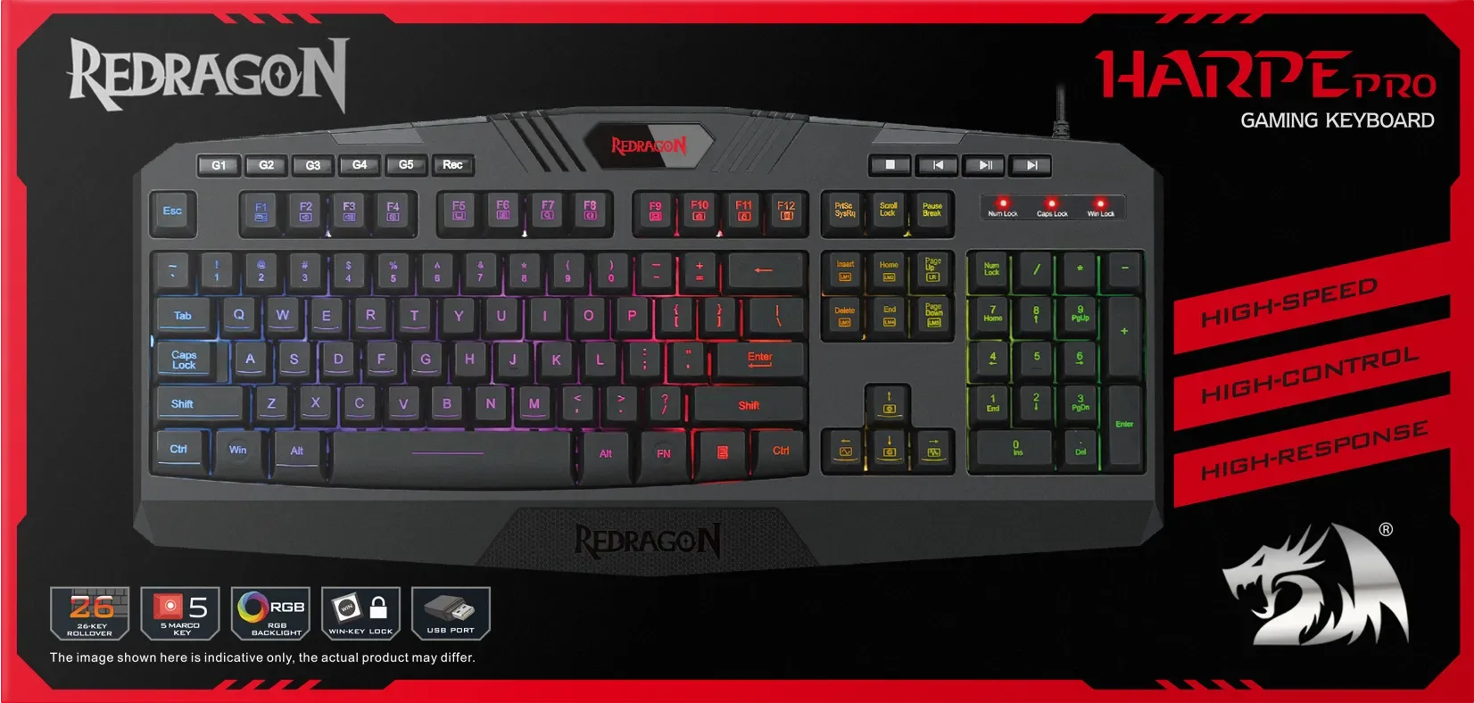 Проводная игровая клавиатура Redragon Harpe Pro