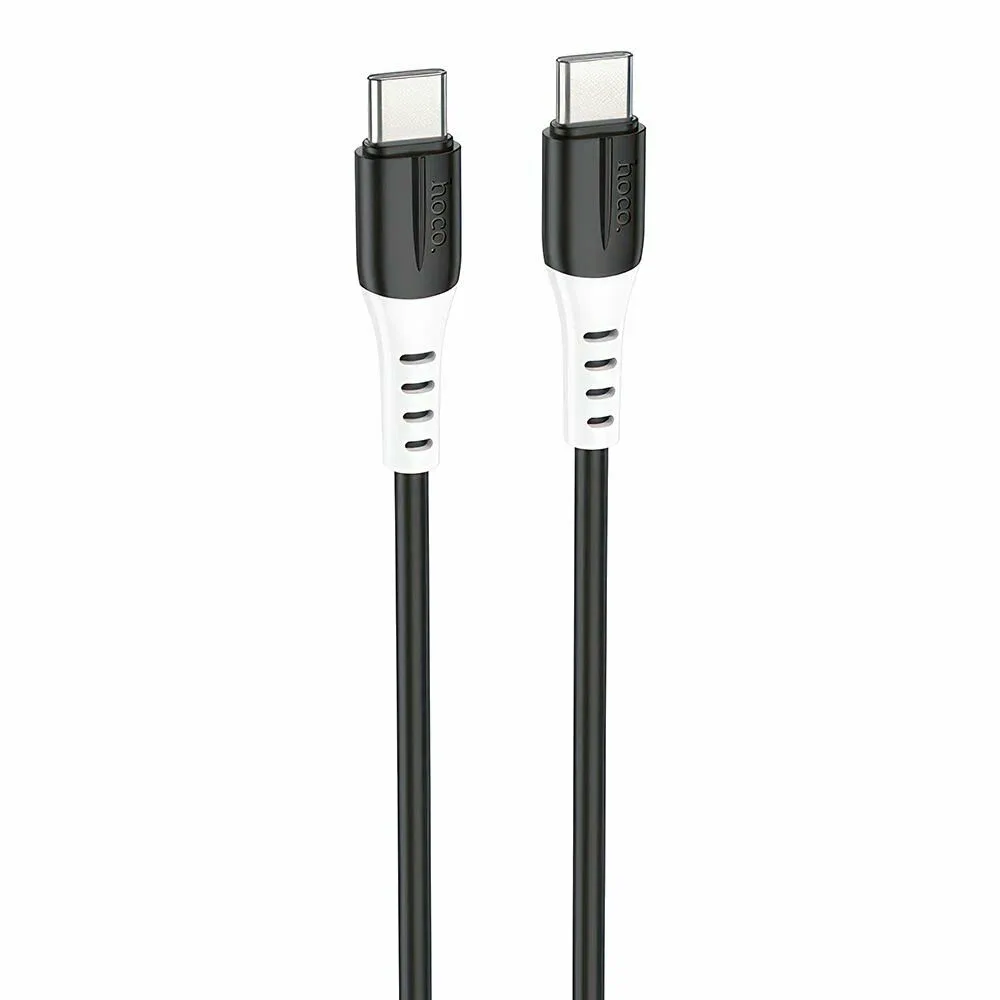 Кабель Type-C - Type-C Hoco X82 (3A, 60W, PD, оплетка силикон, термостойкий) Черный
