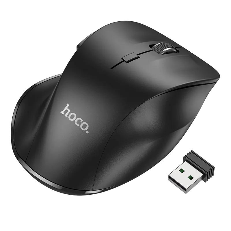 Мышь HOCO GM24 Mystic, USB, беспр.,опт.,6кн., 800-1600dpi, черный