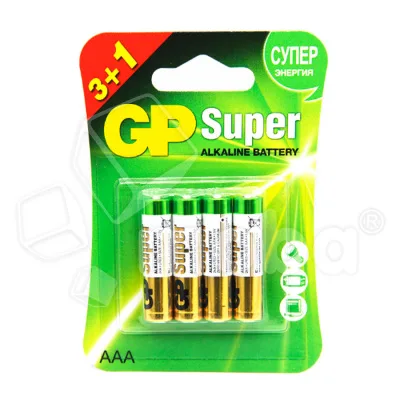 Батарейка AAA LR03 GP Super Alkaline 1.5V (4 шт. в блистере)