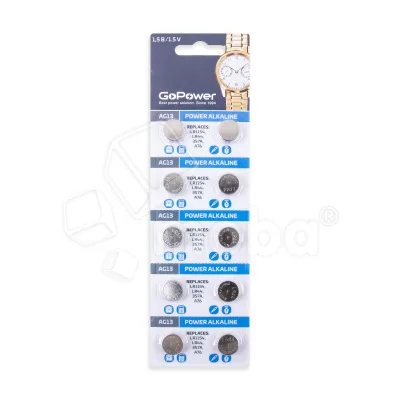 Батарейка AG13/LR1154/LR44/357A/A76 GoPower Alkaline 1.5V