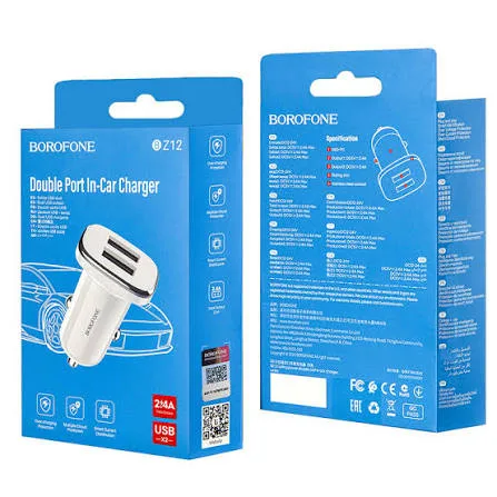 АЗУ BOROFONE BZ12, 2USB, 2.4A