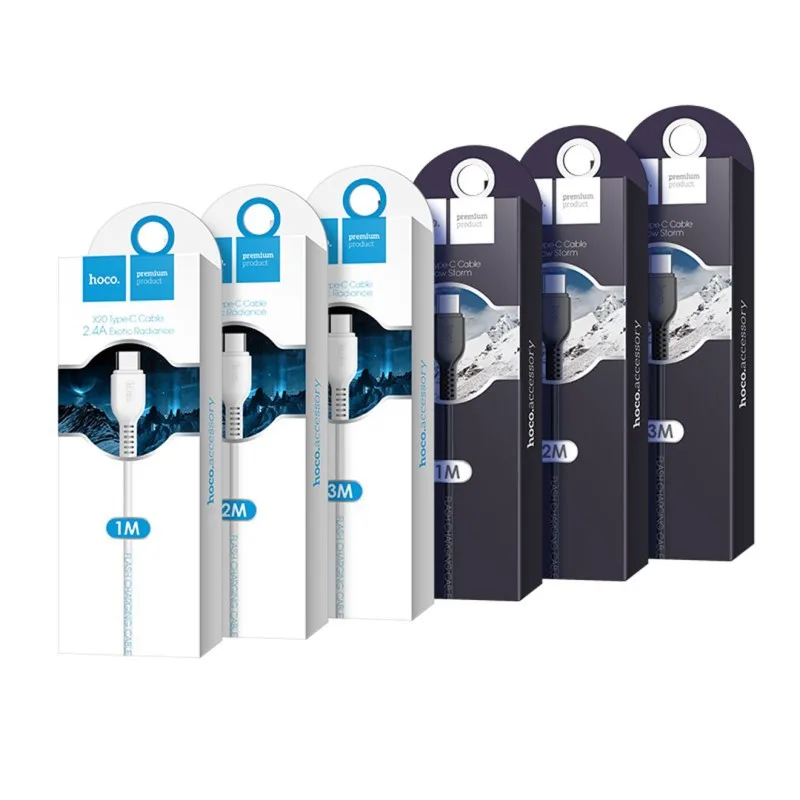 Кабель HOCO USB - Type-C X20, 3А, ПВХ, 3м, белый 1/30/300