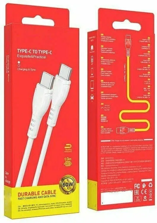Кабель BX51 Triumph USB-Type-C 3A 1м белый