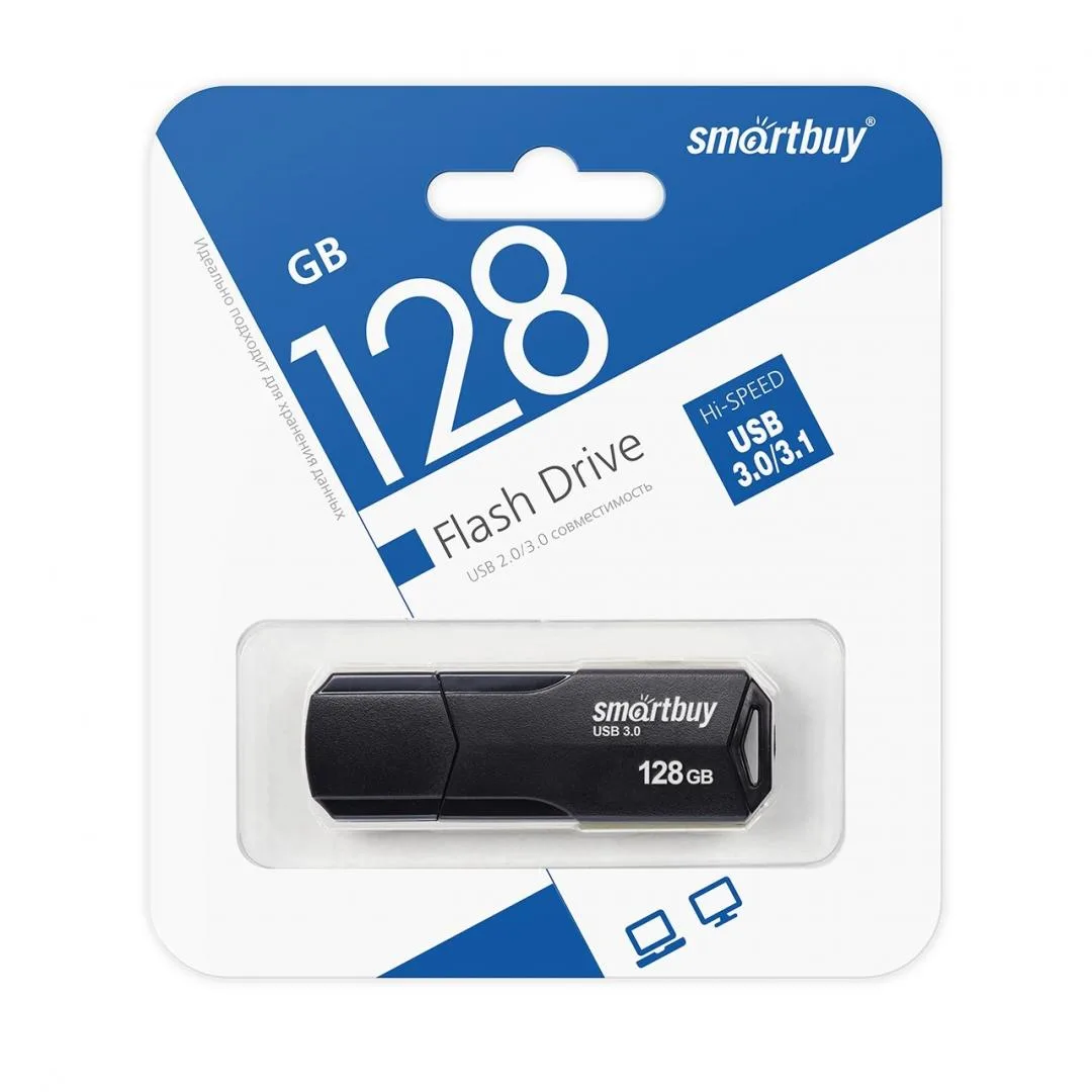 Флеш-диск USB 3.0/3.1 Smartbuy 128GB CLUE Black
