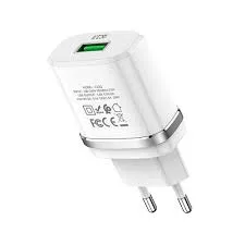 СЗУ Hoco C12Q, 1USB, QC3.0, 18W, 3A, белый 1/10/100